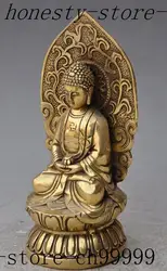 Tnukk 6 "Тибет ручной резной Буддизм Храм латунь лотоса Шакьямуни татхагата Амитабха статуя Будды металла ручной работы