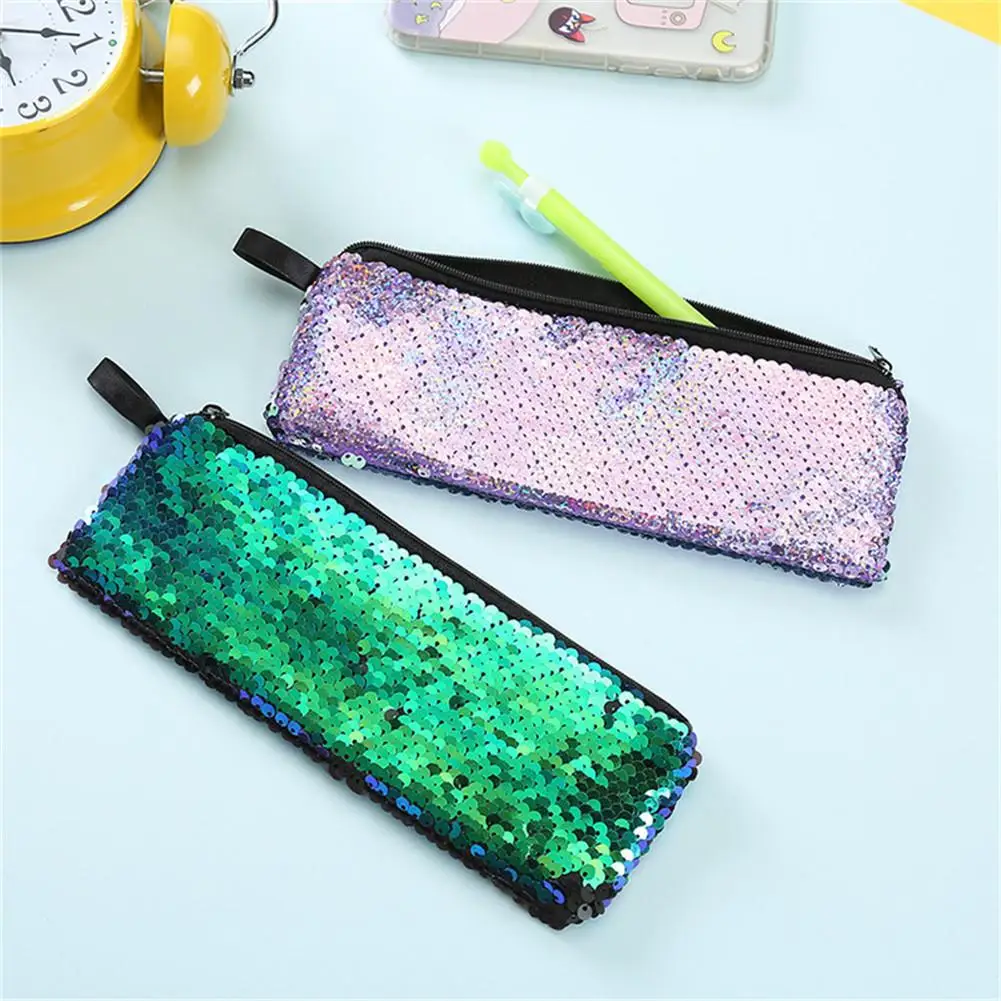 

New Sequins Glitter Cosmetic Bags Double Color Sequins Handbag Cosmetic Bag Makeup Pouch Women Mermaid Party Clutch Bags