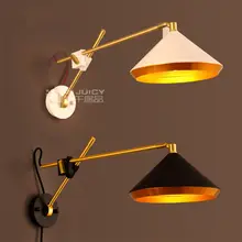 Vintage Retro Industrial E27 LED hierro Loft Bar dormitorio pasillo doblado lámpara de pared luz hogar dormitorio lectura habitación decoración nuevo