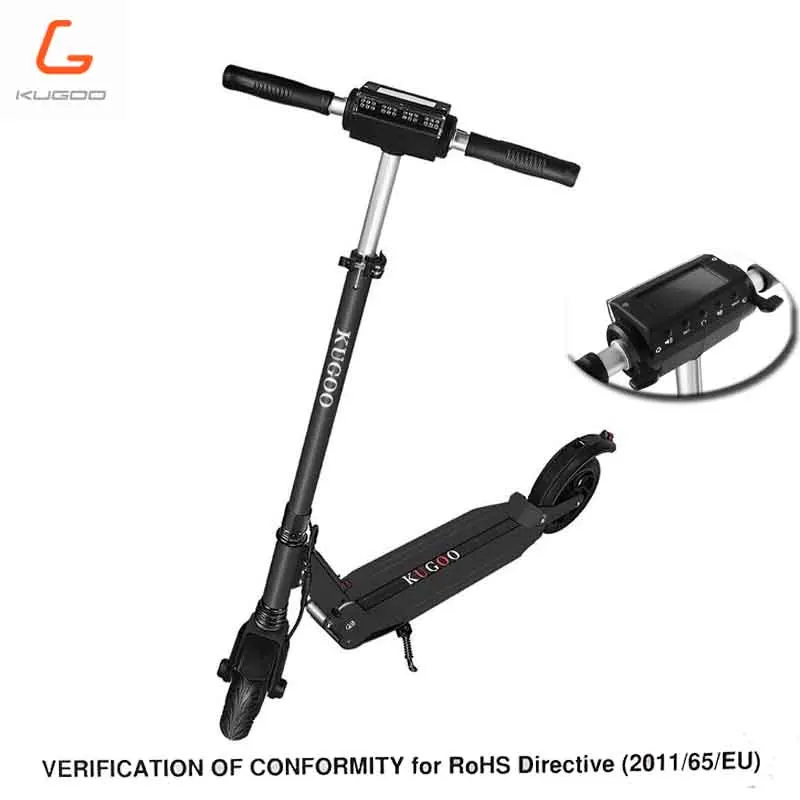 [Poland Stock]KUGOO S1 Folding Electric Scooter 350W Motor LCD Display Screen 3 Speed Modes 8.5 Inches Solid Rear Anti-Skid Tire