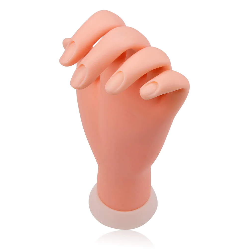 Nail Practice Hand Model Flexible Movable Silicone Prosthetic Soft Fake Hands for Nail Art Training