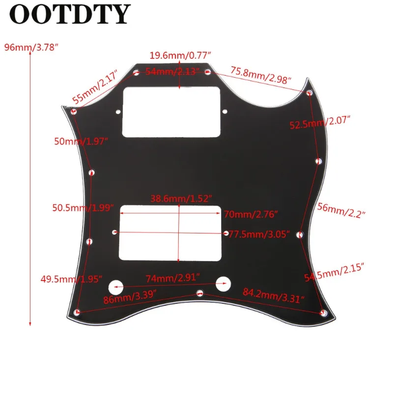 OOTDTY Full Face Pickguard Scratch Plate for SG Style Guitar Parts Replacement Guitar Pickguard