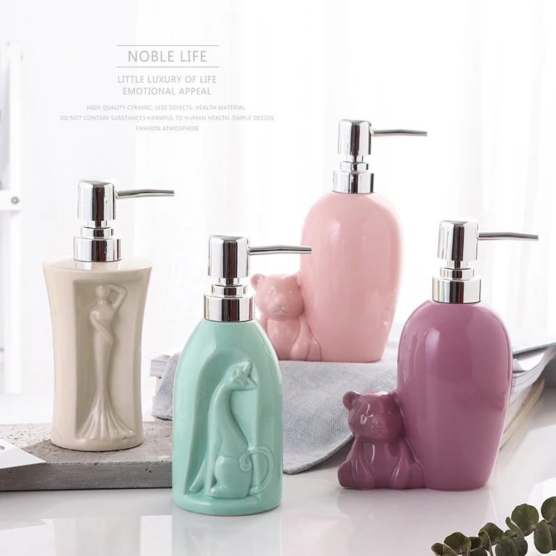 

Creative Ceramic Shower Dispenser Soap Dispenser Press Wash Bath Bottle House Hotel Separate Bottle Hand Soap Clear Dispenser