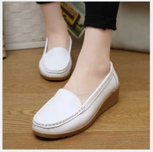 Hot sale Spring Summer casual genuine leather flat shoe mom shoes nurse shoes non-slip work comfortable pregnant women shoes 516