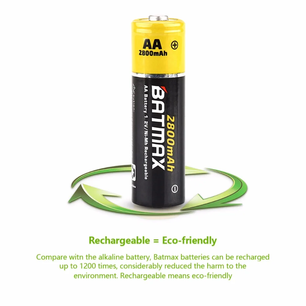 Перезаряжаемые батареи высокой емкости 2800 мАч AA NiMH 12 упаковок|rechargeable battery|battery
