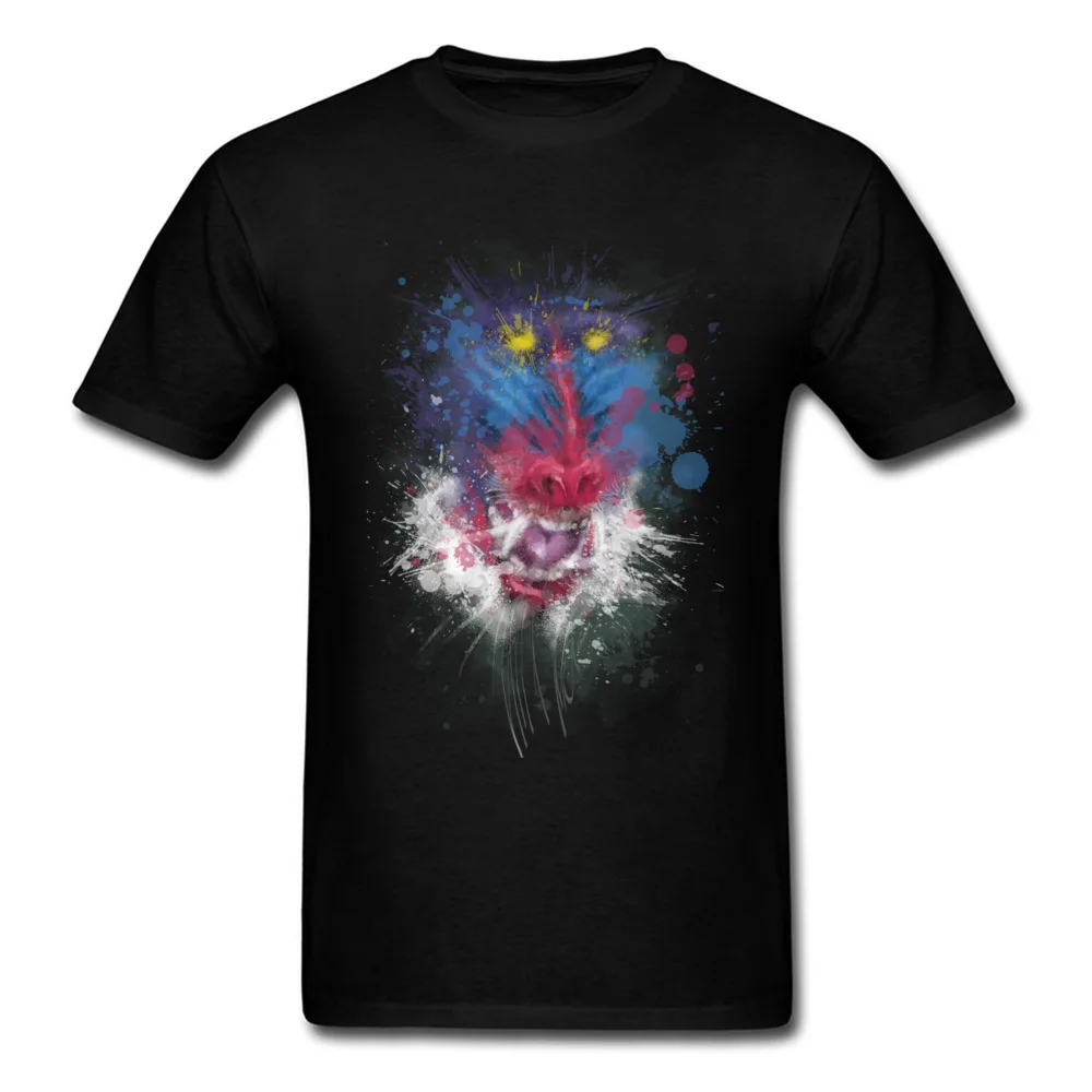 

Baboon Russia Tops & Tees For Male Camisa Top T-shirts Print Slim Fit Crew Neck T Shirt Sheriff Sleeve Watercolor