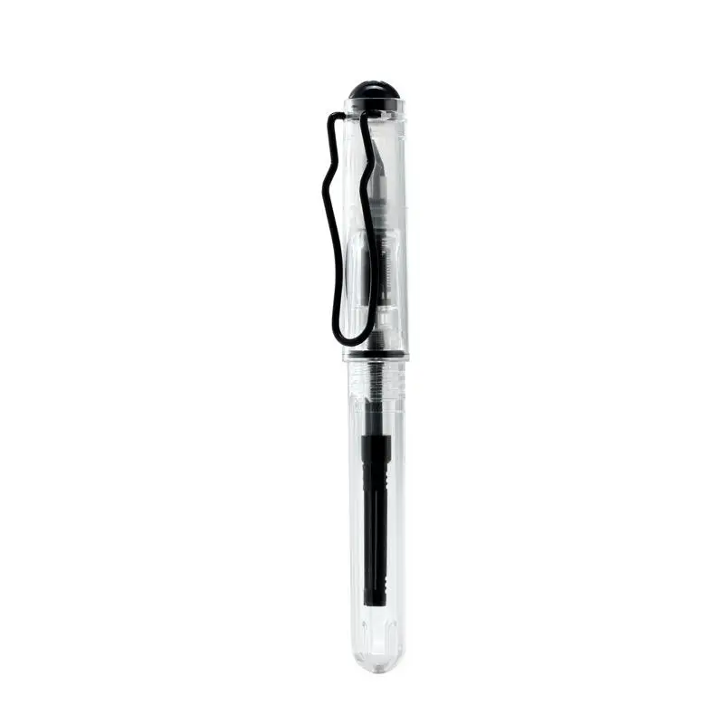 Модная прозрачная авторучка школьные принадлежности чернила черные 0,038 мм офисные принадлежности ручка - Цвет: Прозрачный