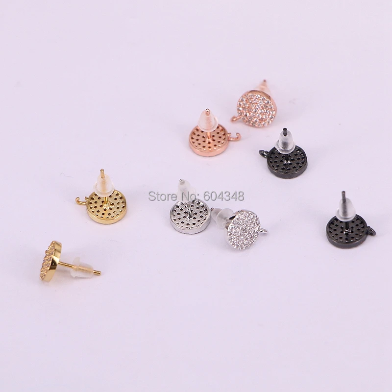 10 пар круглые серьги гвоздики с фианитами|earrings stud|earring stud findingszircon earrings |