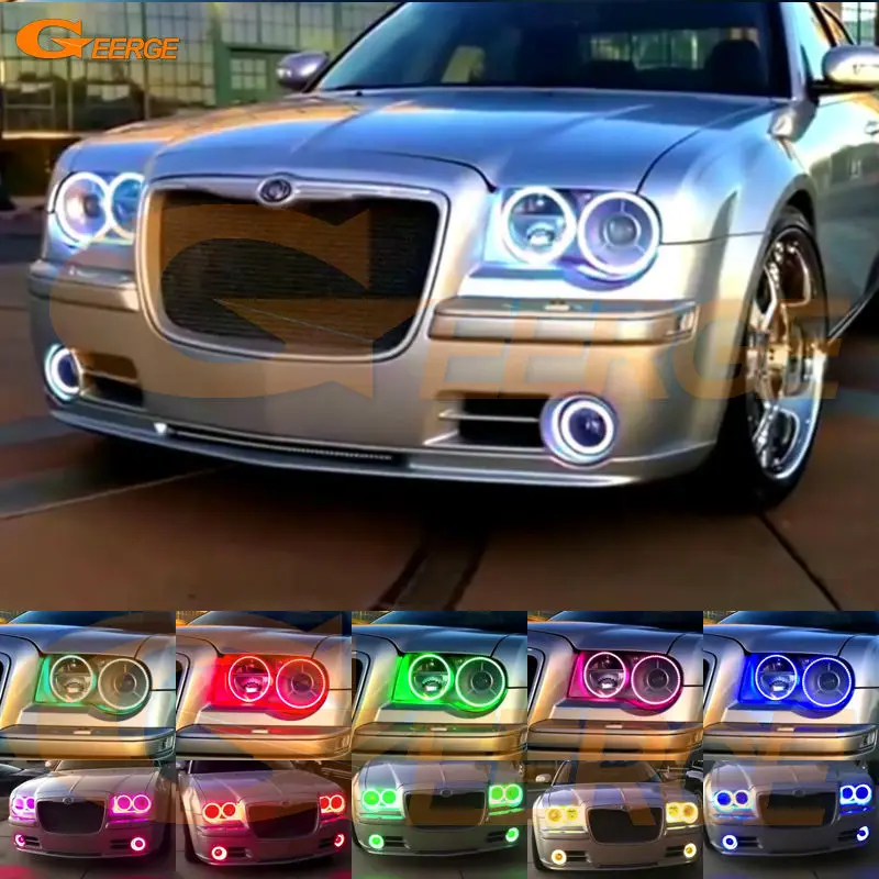 For Chrysler 300C 2004 2005 2007 2008 2009 2010 Excellent 6 pcs RGB Angel Eyes kit Multi-Color Ultrabright Angel Eyes Halo Rings for ford maverick 2005 2006 2007 excellent led angel eyes kit multi color ultra bright rgb led angel eyes halo rings