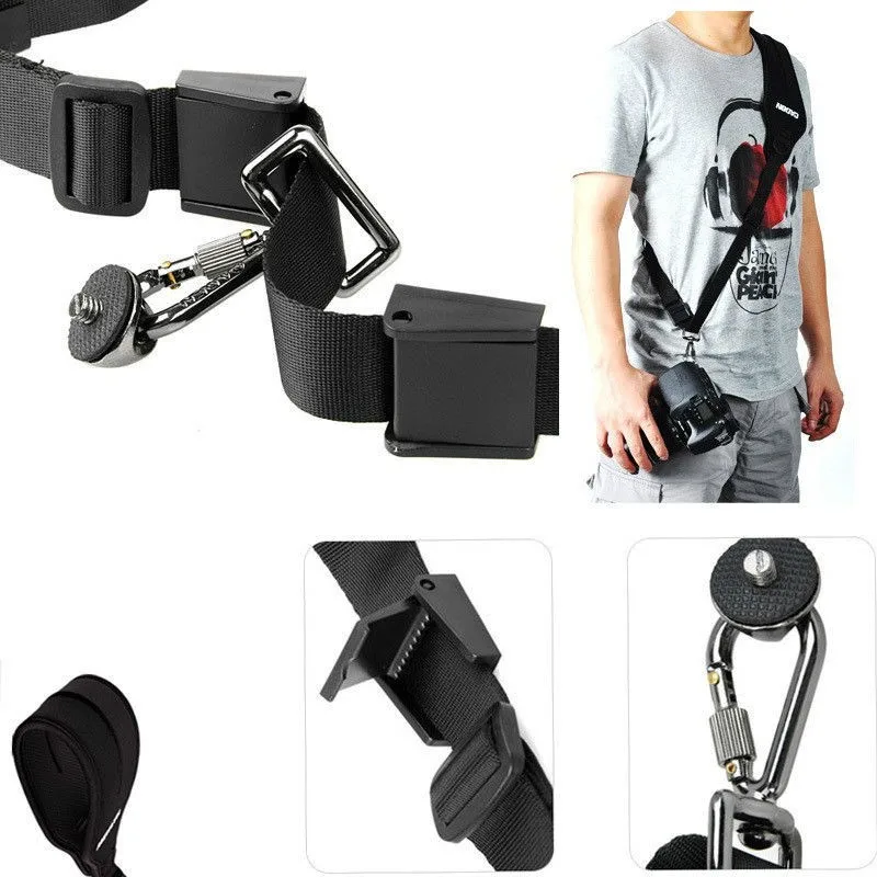 Black Rapid Camera Bag Shoulder Neck Strap Belt Sling Soft Padded for