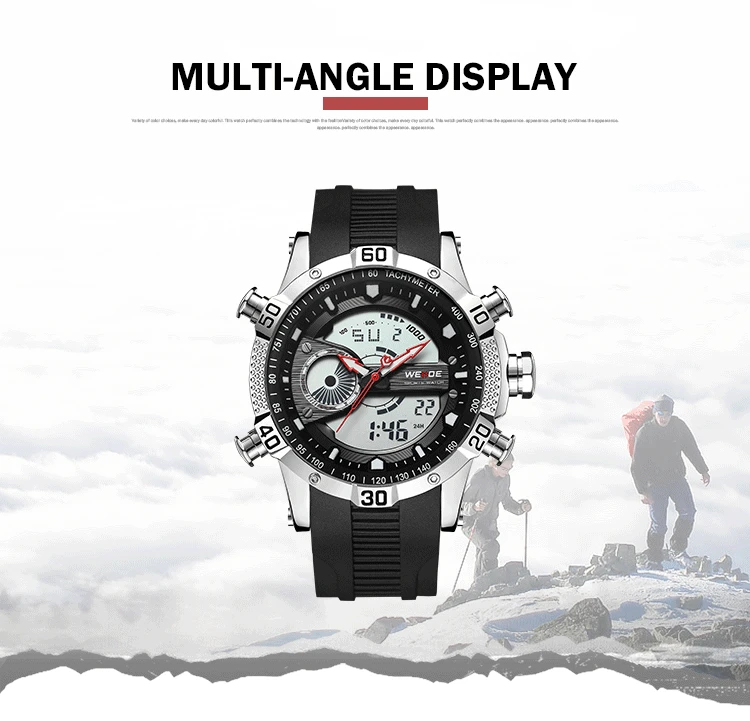 

WEIDE Luxury Genuine Analog Watch Sport Men Digital Silicone strap Quartz Watches Waterproof Army Alarm Clock Steampunk Saat