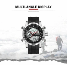 WEIDE Luxury Genuine Analog Watch Sport Men Digital Silicone strap Quartz Watches Waterproof Army Alarm Clock Steampunk Saat