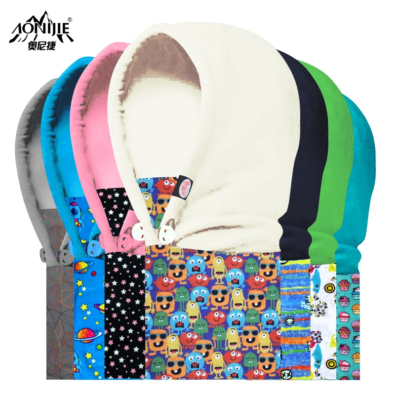 

Kid's Fleece Balaclava Face Mask Neck Hood Hat Cap Cosplay Child Fleece Cold-proof Hurricane Lamp Child Hats
