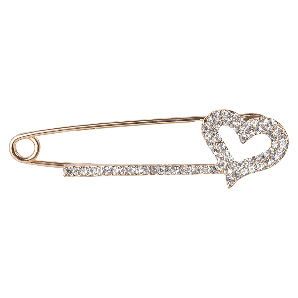 Stunning Crystal Safety Pin Scarf Coat Gown Clip Collar Lapel Pin Wedding Party Men Women Clothing Decorations