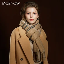Модные Роскошные новые кашемировые шарфы, Осенний клетчатый шарф для женщин, теплый зимний шарф с кисточками, большая шаль, Размер: 185 см* 60 см, 7 цветов