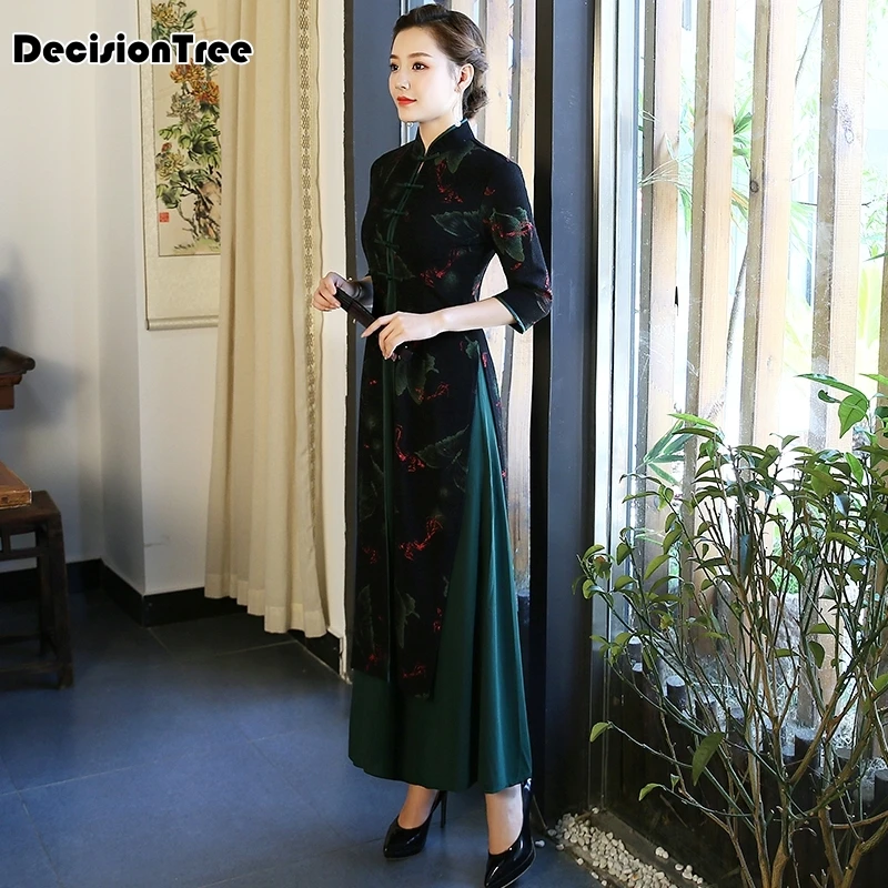 Длинное платье aodai, вьетнамское платье для женщин, традиционная одежда, платье ao dai, восточное платье, китайское платье, Ципао, чонсам