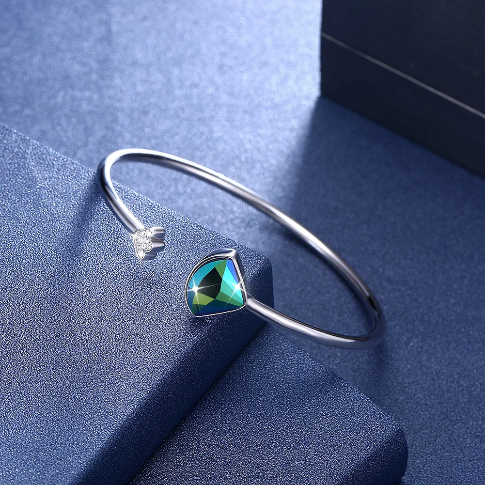 925 sterling silver bracelet uses the Austriacrystal hand ornament for women minimalist wind geometric bracelet Fine Jewelry