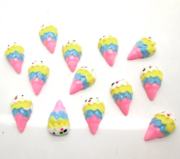 

20Pcs Colorful Ice Cream Resin Decoration Crafts Flatback Cabochon Scrapbooking Fit Phone Embellishments Beads Diy Accessories