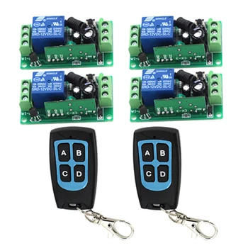 

4 in 1 1 Channel 12V Wireless Remote Control Switch Relay 2 Controller 4 Receiver Learning code 315MHz 3421