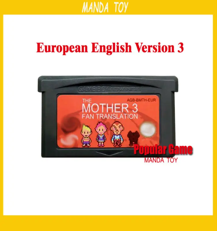 

100pcs/lot RED shell Game Cartridge Mother 3 1.2 Version English Sticker Language Earthbound Games Card FREE SHIPPING