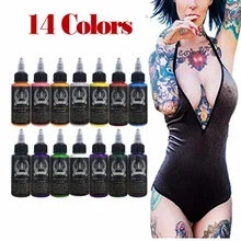 Набор чернил для художника-14 цветов, высококачественный пигмент для татуировок татуировка для тела