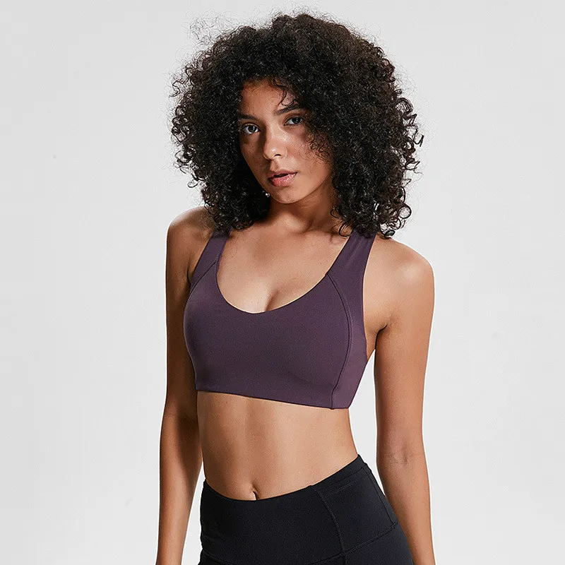 Ceny Colorvalue Push Up sport treningowy biustonosze damskie wysokie wsparcie krzyżowe sznurowania sportowe biustonosze fitness Nylon wyściełane joga siłownia biustonosze krótki top