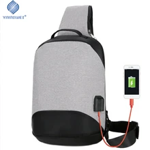 Компактные Сумки на одно плечо, usb зарядка, 10 дюймов, водонепроницаемые сумки через плечо, противоугонная нагрудная сумка, унисекс, короткая походная сумка-мессенджер