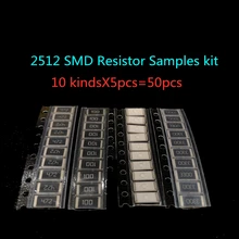 50 Uds de aleación de resistencia kit 2512 SMD kit de muestras de resistencia 10 kindsX5 Uds = 50 Uds R001 R002 R005 R008 R010 R015 R020 R025 R050 R100