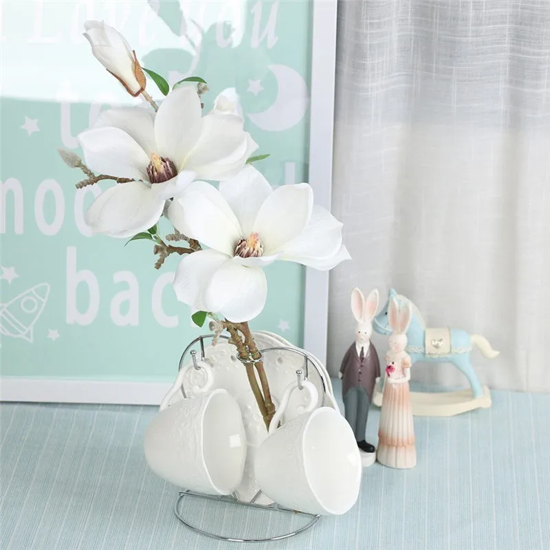 

3Pcs Wedding Decoration touch Silk Flowers Mini Orchid Magnolia Artificial Flowers For Home Decoration