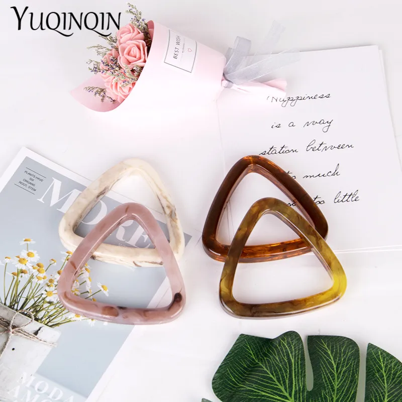 Trendy Fashion Resin Cuff Women Bracelet and Bangles Indian Mix Color Acrylic Triangle Geometric Bangle For Girl Elegant Jewelry | Украшения