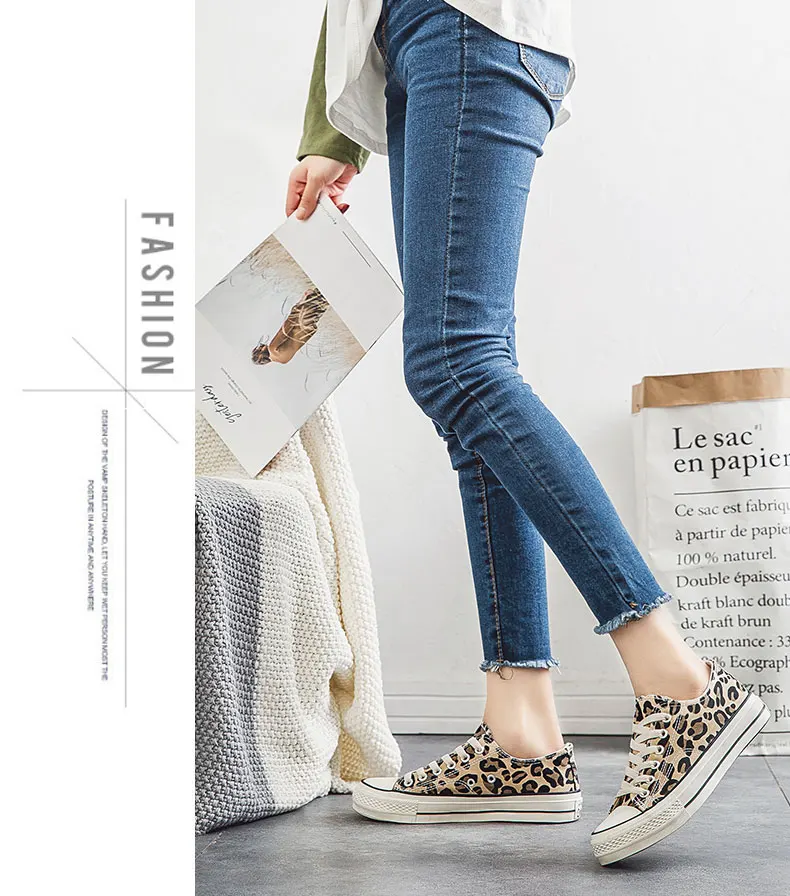 Леопардовая парусиновая обувь; женские кроссовки на плоской платформе; женская повседневная обувь с высоким берцем; tenis mujer