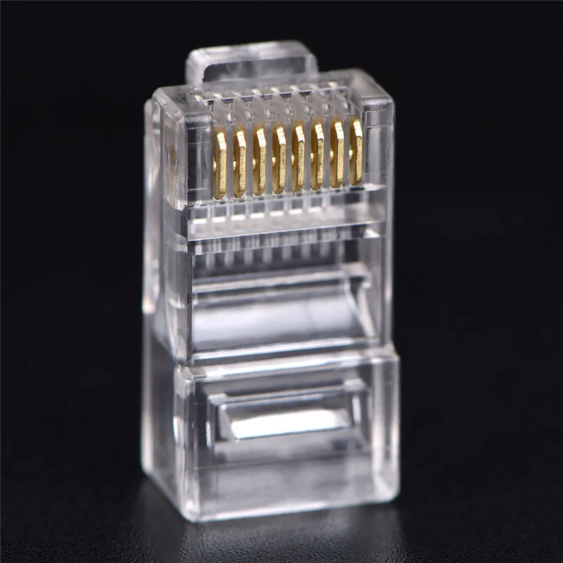 Хорошая 50 шт. RJ45 CAT5 Сетевой Кабель модульный разъем 8P8C для компьютеров