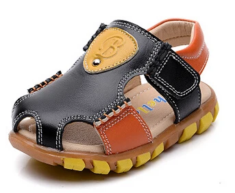 Обувь для мальчиков Лето Пояса из натуральной кожи сандалии baotou милые детские сандалии Босоножки с закрытой пяткой - Цвет: 6