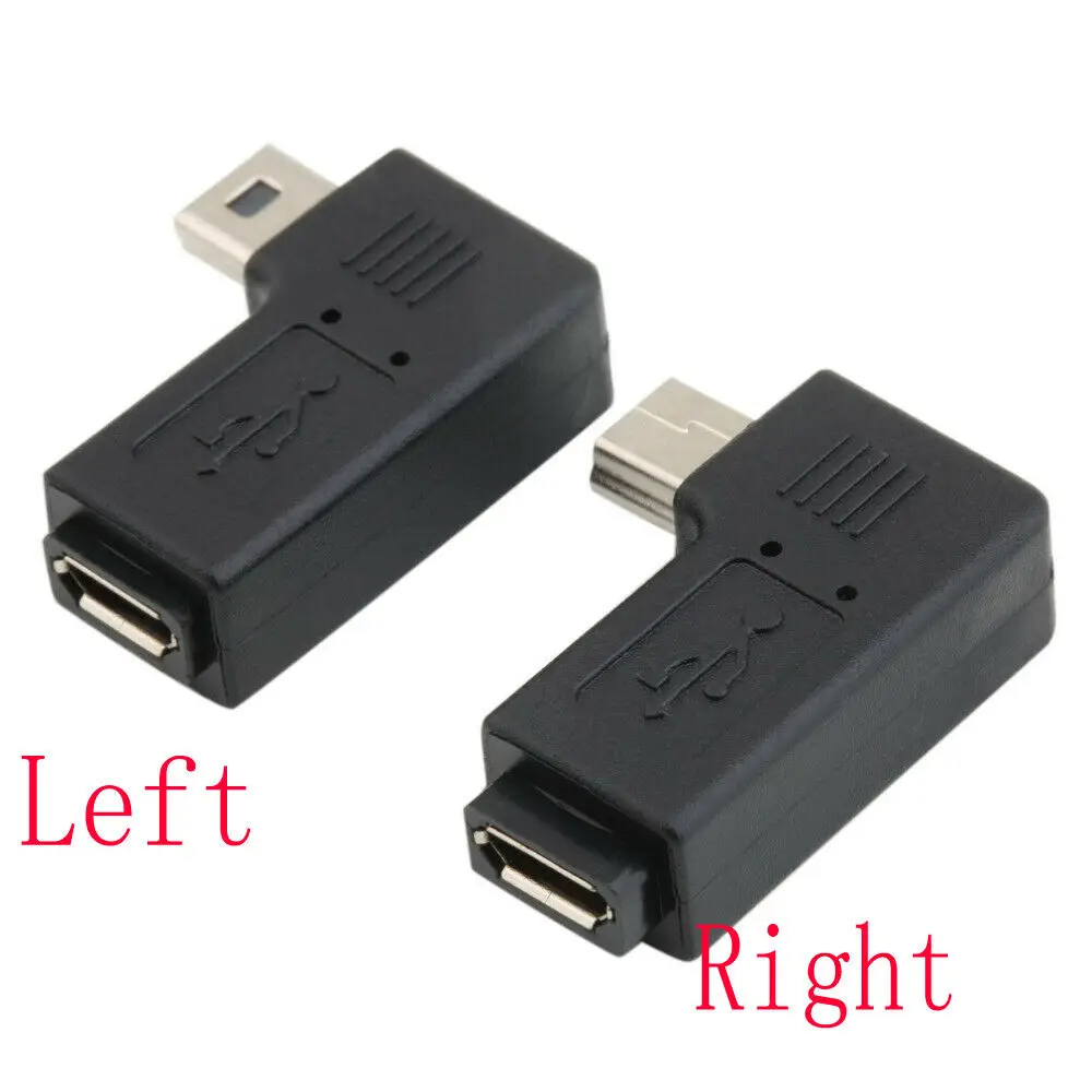 3 шт. 90 градусов правый левый угол Mini usb тип A мужчина к Micro USB Женский адаптер 2 0 5 Pin