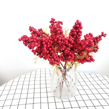 

Artificial Beans Flowers Wedding Bouquet Christmas Home Decor Plant Berries