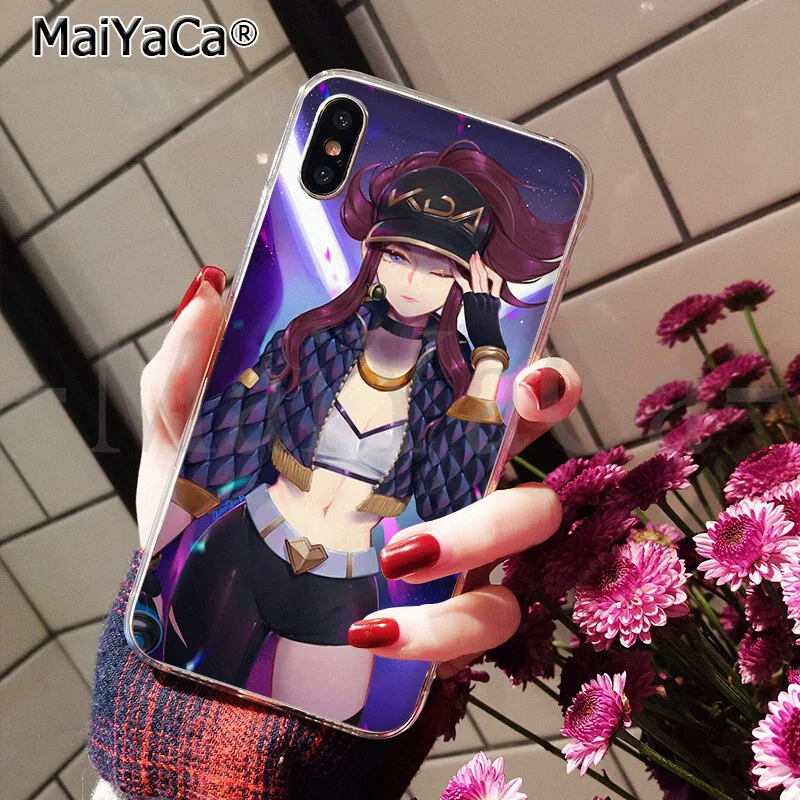 Мягкий прозрачный силиконовый чехол MaiYaCa kda league of legends из ТПУ для iPhone 8 7 6 6S Plus 5 SE XR X