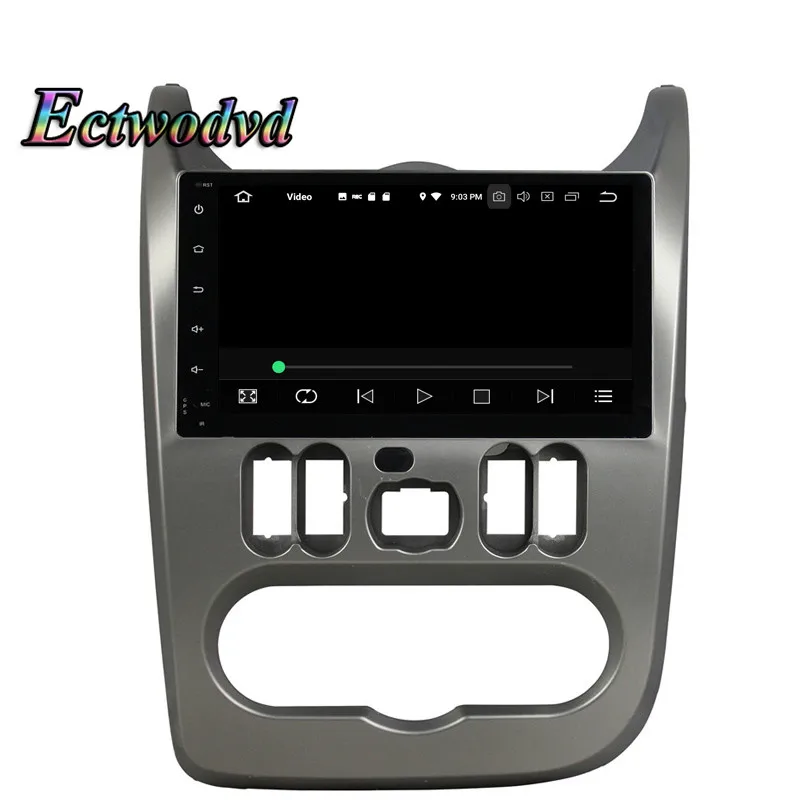 Top Ectwodvd Octa Core 4G RAM 64G ROM Android 9.0 Car Multimedia DVD Player GPS HeadUnit For Renault Logan/Sandero/Duster 2015 2016 7