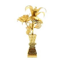 MICROWORLD Rose Lily Creative Metal Puzzle DIY Assembled Model Valentine's Day Gifts Girl Gifts Home Decoration MICROWORLD Rose Lily Creative Metal Puzzle DIY Assembled Model Valentine's Day Gifts Girl Gifts Home Decoration