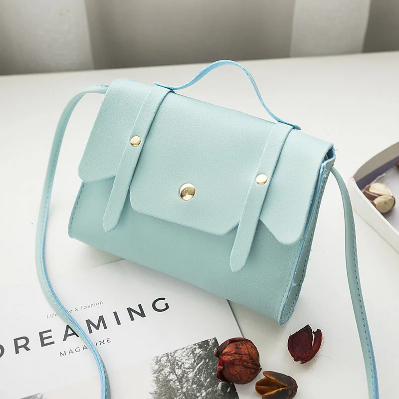 

2019 New Small Soft Crossbody Bags for Women Sweet Candy Ladies' PU Leather Handbag Portable Hasp Girl Bag
