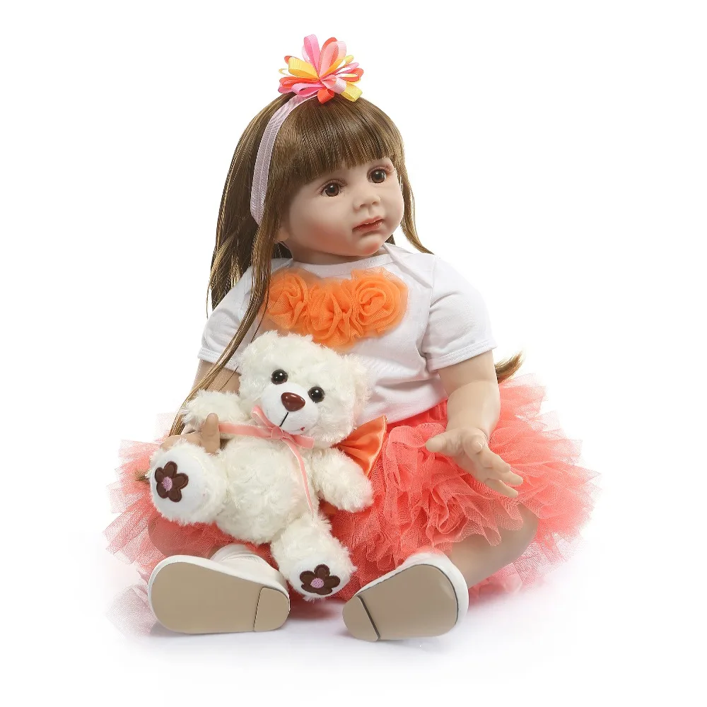

60cm Silicone Reborn Baby Doll Toys 24 inch Vinyl Princess girl reborn Toddler Babies Dolls child Birthday Gift bebe bonecas