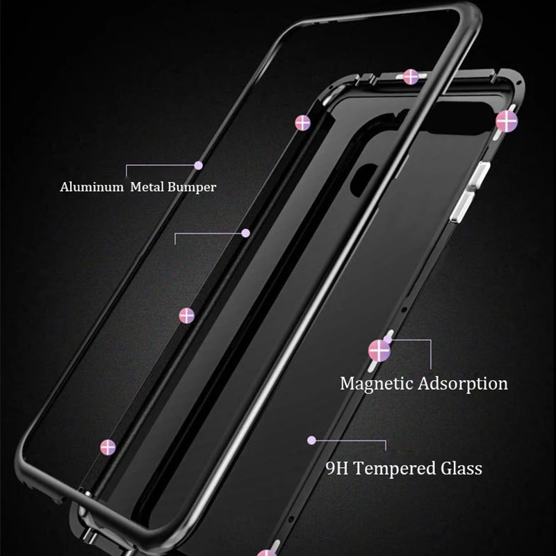 360 Полный Магнитный чехол для телефона Oneplus 7 Pro металлический бампер прозрачное закалённое стекло чехол для Oneplus 6 6T 5T Чехол Броня