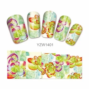 WUF 1 Sheet Nail Art Water Transfer Sticker NEW DIY Chic 3D Flower Design Beauty Decals Nail Art Decorations 1401