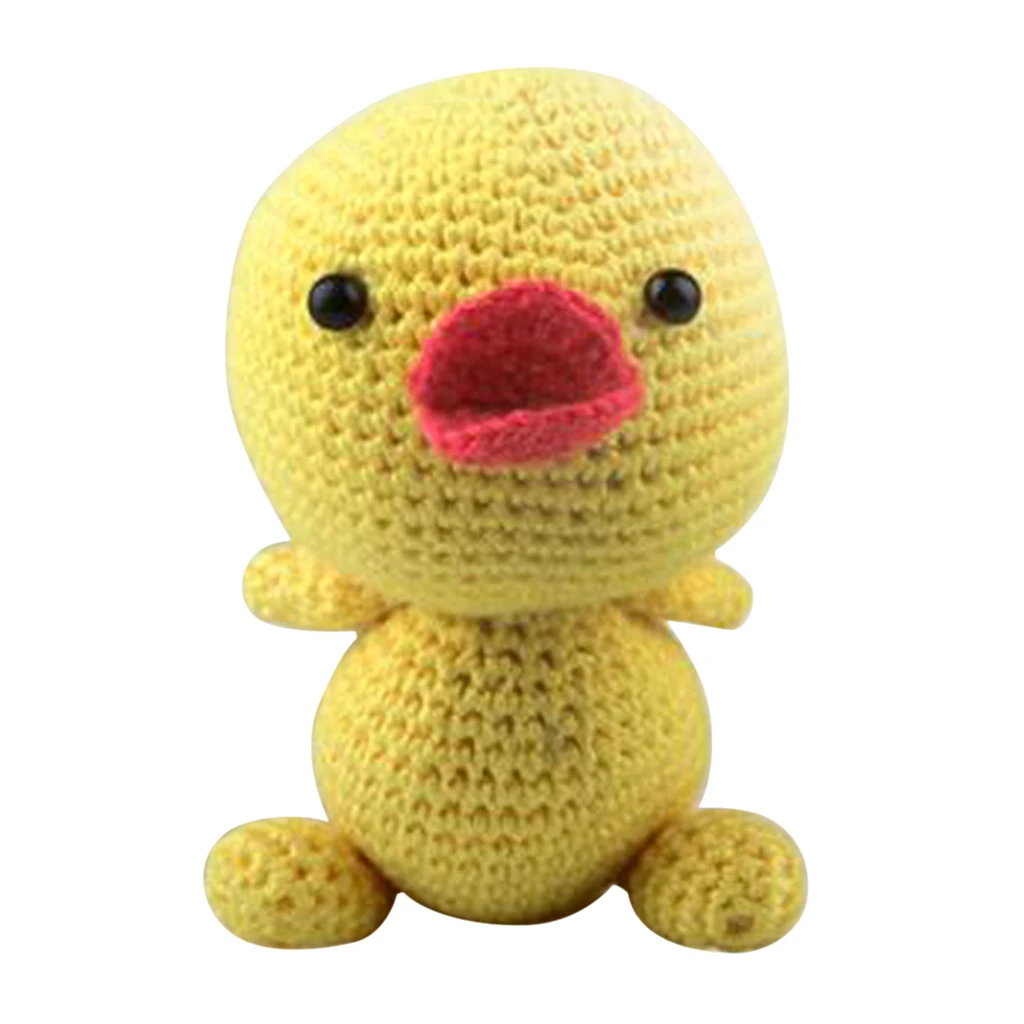 Creative DIY Yellow Duck Doll Crochet Kit Sewing Material Package for Kids Adults Crochet Lovers