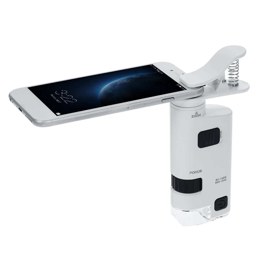 

40-60X /80-120X LED Cell Phone Microscope Universal Clip-type Cellphone Microscope Magnifier With LED Lamp Magnifiers Loupe