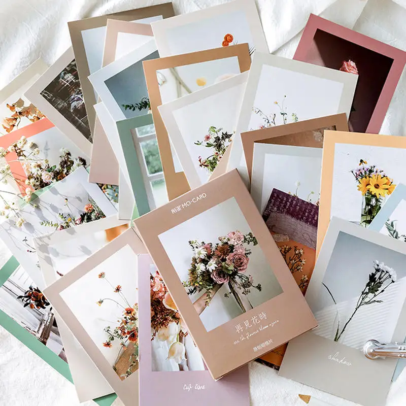 

30 Sheets/Set Novelty Goodbye Flower Time Paper Postcard Greeting Card Birthday Gift Card Message Card