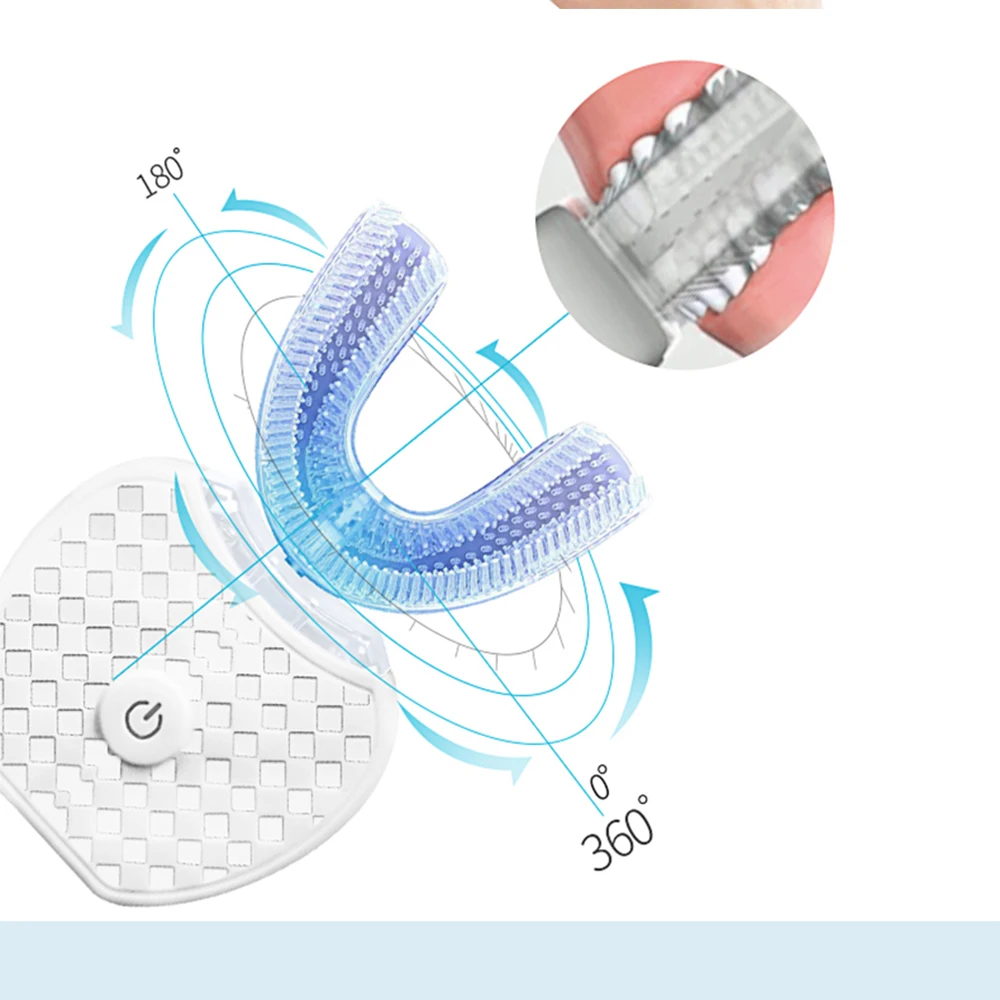 V-white 360 интеллектуальная автоматическая звуковая зубная щетка u-типа USB перезаряжаемая зубная щетка с силиконовой головкой зубная паста
