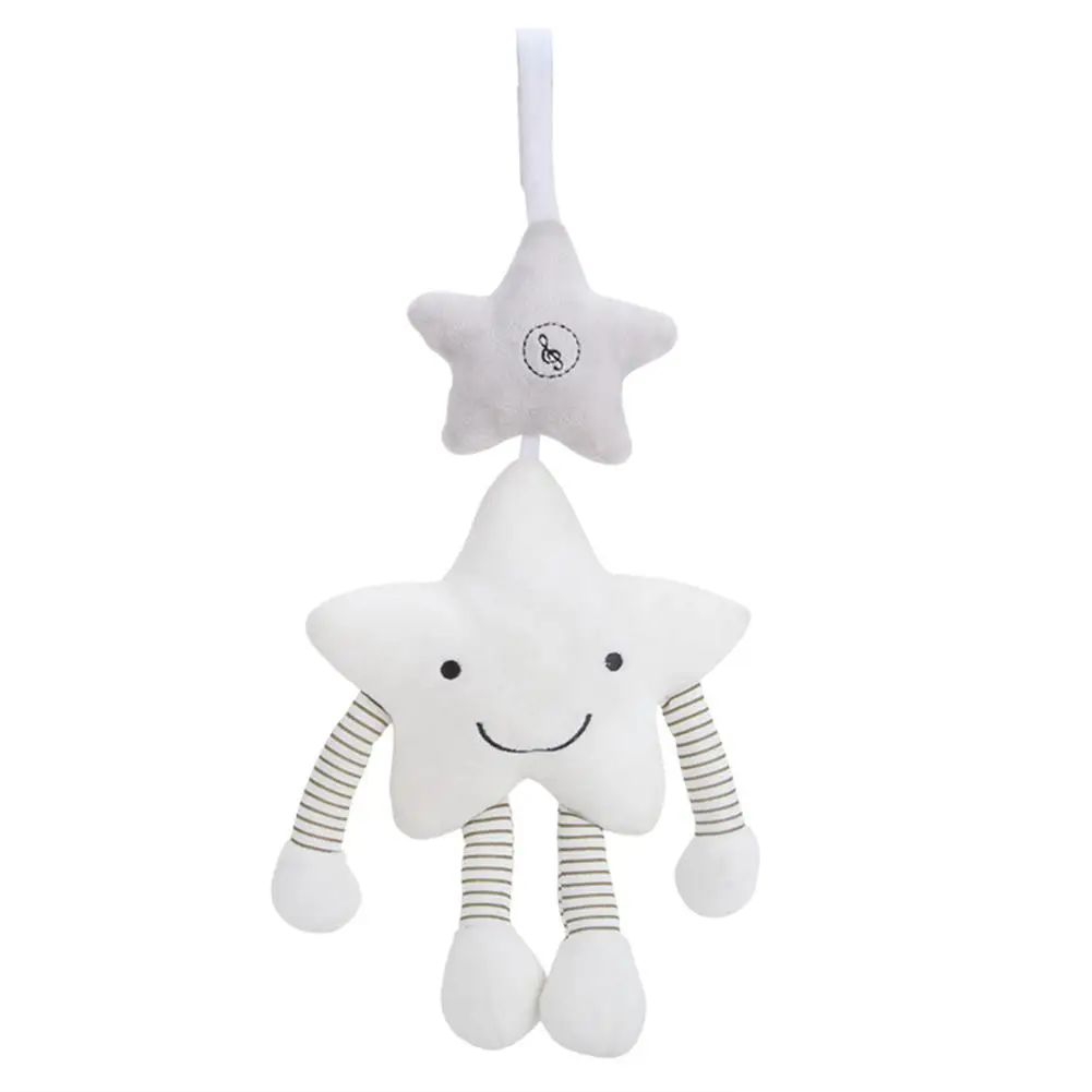 Children White Star Music Wind Bell Pendant Hanging Bed Accompanying Toys for Kids