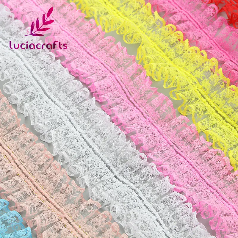 Lucia crafts 2y/5y 40 мм многоцветная кружевная отделка Лента ручной работы пэчворк пошив одежды «сделай сам» аксессуары для украшения головных уборов U0601