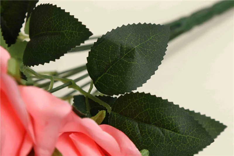 Flone 9 Heads Artificial French Style Rose Flowers Fake Silk Flower Simulation Bouquet Wedding Party Home Decoration Floral Art (12)