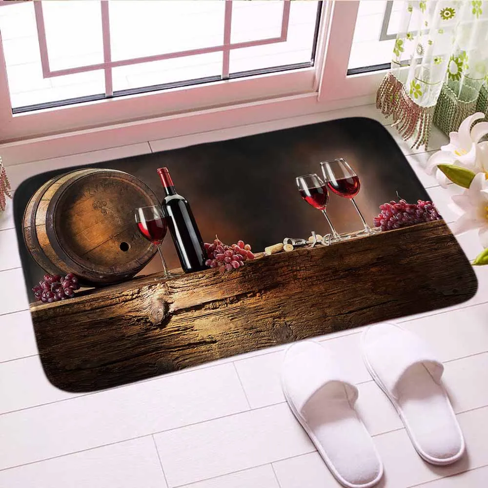 Red Wine Glass Indoor Floor Mat Ramantic Doormat Colorful Custom